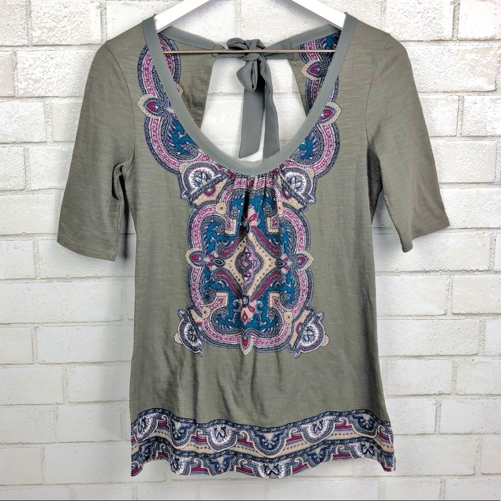 Anthropologie Akemi Kin Brilliant Bow Knot Top XS